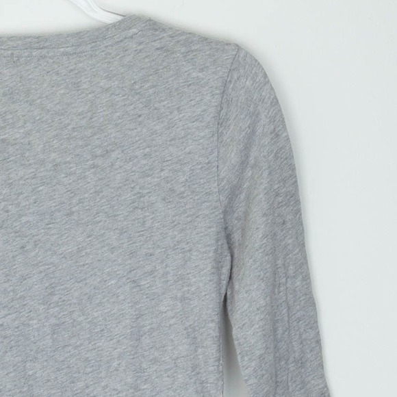 J. Crew Womens Gray 3/4 Sleeve Embroidered Floral Knit Top Size XS Preppy Casual - Picture 7 of 7